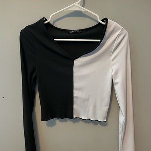 Shein two toned cropped long sleeve (Medium)
